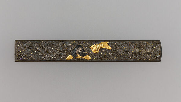 Knife Handle (Kozuka), Copper-silver alloy (shibuichi), gold, copper-gold alloy (shakudō), Japanese 