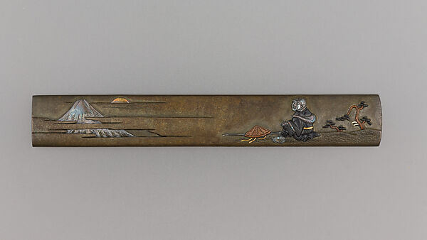 Knife Handle (Kozuka), Copper-silver alloy (shibuichi), copper, gold, silver, copper-gold alloy (shakudō), Japanese 