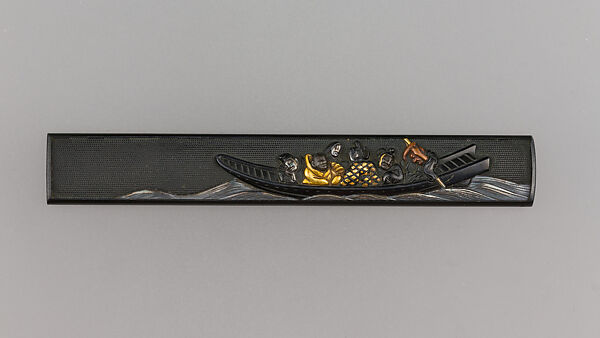 Knife Handle (Kozuka), Copper-gold alloy (shakudō), copper, gold, silver, Japanese 