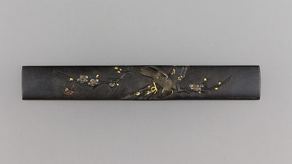 Knife Handle (Kozuka), Copper-gold alloy (shakudō), copper, gold, silver, Japanese 