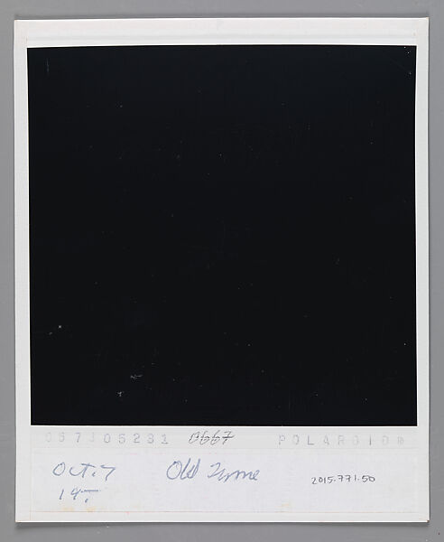 [Keith Godard in Walker Evans's Library, Old Lyme, Connecticut], Walker Evans (American, St. Louis, Missouri 1903–1975 New Haven, Connecticut), Instant internal dye diffusion transfer print (Polaroid SX-70)