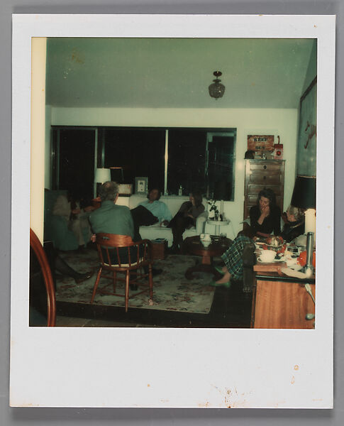 [Walker Evans's 70th Birthday Party, Old Lyme, Connecticut: Michael Lesy, Liz Lesy, Jerry Thompson, Mary Knollenberg], Walker Evans (American, St. Louis, Missouri 1903–1975 New Haven, Connecticut), Instant internal dye diffusion transfer print (Polaroid SX-70) 