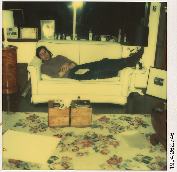 [Jerry Thompson on Walker Evans's Couch], Walker Evans (American, St. Louis, Missouri 1903–1975 New Haven, Connecticut), Instant internal dye diffusion transfer print (Polaroid SX-70) 