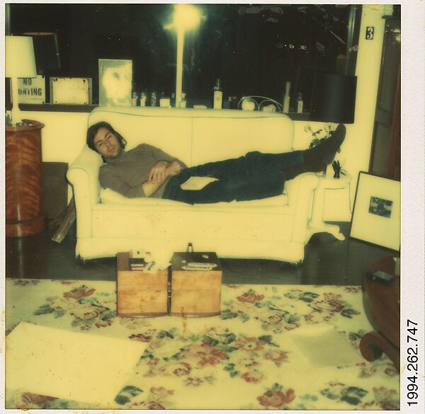[Jerry Thompson on Walker Evans's Couch], Walker Evans (American, St. Louis, Missouri 1903–1975 New Haven, Connecticut), Instant internal dye diffusion transfer print (Polaroid SX-70) 
