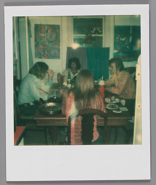 [Liz and Michael Lesy with William Ferris and Jerry Thompson at a Dinner Party, New Haven, Connecticut], Walker Evans (American, St. Louis, Missouri 1903–1975 New Haven, Connecticut), Instant internal dye diffusion transfer print (Polaroid SX-70) 