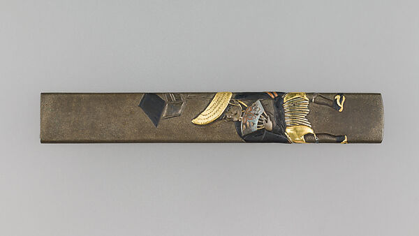Knife Handle (Kozuka), Copper-silver alloy (shibuichi), gold, silver, copper, Japanese 