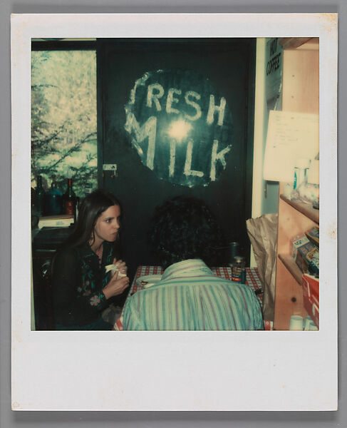 [Liz and Michael Lesy at Kitchen Table], Walker Evans (American, St. Louis, Missouri 1903–1975 New Haven, Connecticut), Instant internal dye diffusion transfer print (Polaroid SX-70) 