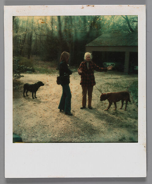 [Mary Knollenberg, Dogs, and Unidentified Woman in Driveway], Walker Evans (American, St. Louis, Missouri 1903–1975 New Haven, Connecticut), Instant internal dye diffusion transfer print (Polaroid SX-70) 