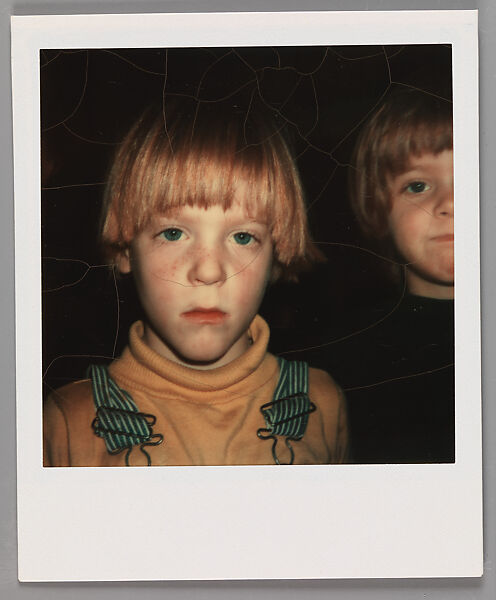 [Unidentified Family: Child Wearing Overalls], Walker Evans (American, St. Louis, Missouri 1903–1975 New Haven, Connecticut), Instant internal dye diffusion transfer print (Polaroid SX-70) 