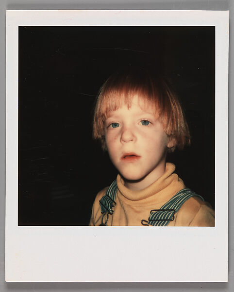 [Unidentified Family: Child Wearing Overalls], Walker Evans (American, St. Louis, Missouri 1903–1975 New Haven, Connecticut), Instant internal dye diffusion transfer print (Polaroid SX-70) 