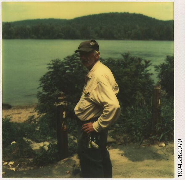 [Man by Lake], Walker Evans (American, St. Louis, Missouri 1903–1975 New Haven, Connecticut), Instant internal dye diffusion transfer print (Polaroid SX-70) 
