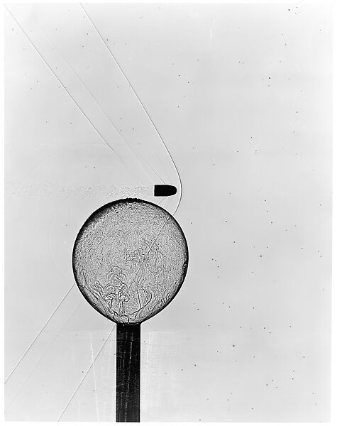[Bullet Passing Over Gas-filled Soap Bubble], Harold Edgerton (American, 1903–1990), Gelatin silver print 