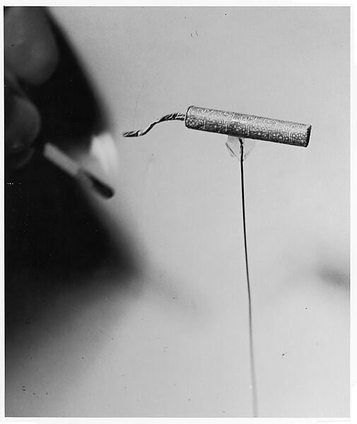 [Lit Match and Firecracker], Harold Edgerton (American, 1903–1990), Gelatin silver print 