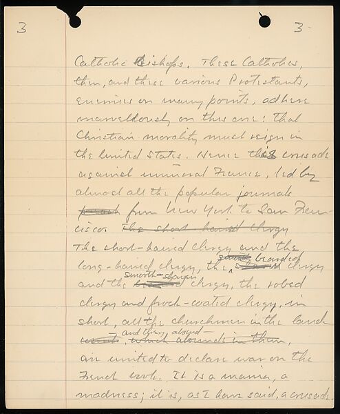[38 Manuscripts, Typescripts, Carbon Copies of Translations from French by Walker Evans of Gourmont, Baudelaire, Radiguet, Cendrars, Cocteau, Larbaud, Gide, Lautréamont, Dottin, and Others], Walker Evans (American, St. Louis, Missouri 1903–1975 New Haven, Connecticut), Pencil/ink on paper
