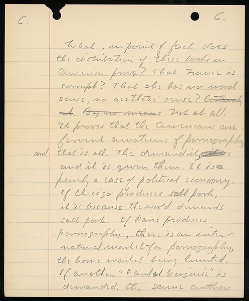 [38 Manuscripts, Typescripts, Carbon Copies of Translations from French by Walker Evans of Gourmont, Baudelaire, Radiguet, Cendrars, Cocteau, Larbaud, Gide, Lautréamont, Dottin, and Others], Walker Evans (American, St. Louis, Missouri 1903–1975 New Haven, Connecticut), Pencil/ink on paper