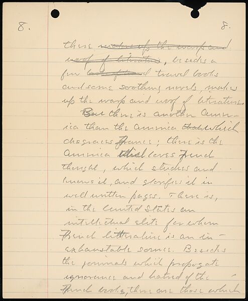 [38 Manuscripts, Typescripts, Carbon Copies of Translations from French by Walker Evans of Gourmont, Baudelaire, Radiguet, Cendrars, Cocteau, Larbaud, Gide, Lautréamont, Dottin, and Others], Walker Evans (American, St. Louis, Missouri 1903–1975 New Haven, Connecticut), Pencil/ink on paper