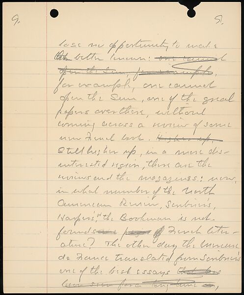 [38 Manuscripts, Typescripts, Carbon Copies of Translations from French by Walker Evans of Gourmont, Baudelaire, Radiguet, Cendrars, Cocteau, Larbaud, Gide, Lautréamont, Dottin, and Others], Walker Evans (American, St. Louis, Missouri 1903–1975 New Haven, Connecticut), Pencil/ink on paper