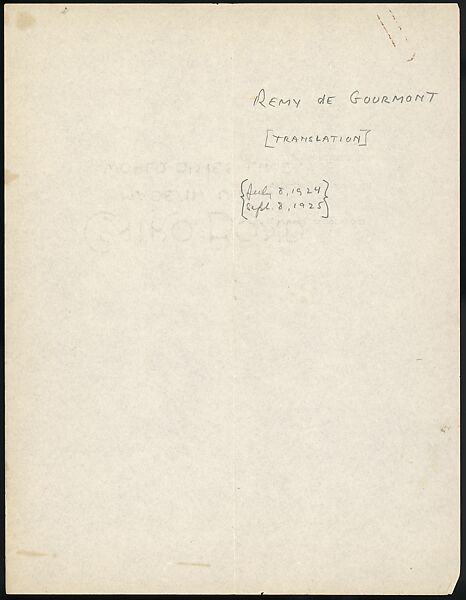 [38 Manuscripts, Typescripts, Carbon Copies of Translations from French by Walker Evans of Gourmont, Baudelaire, Radiguet, Cendrars, Cocteau, Larbaud, Gide, Lautréamont, Dottin, and Others], Walker Evans (American, St. Louis, Missouri 1903–1975 New Haven, Connecticut), Pencil/ink on paper