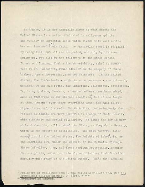 [38 Manuscripts, Typescripts, Carbon Copies of Translations from French by Walker Evans of Gourmont, Baudelaire, Radiguet, Cendrars, Cocteau, Larbaud, Gide, Lautréamont, Dottin, and Others], Walker Evans (American, St. Louis, Missouri 1903–1975 New Haven, Connecticut), Pencil/ink on paper