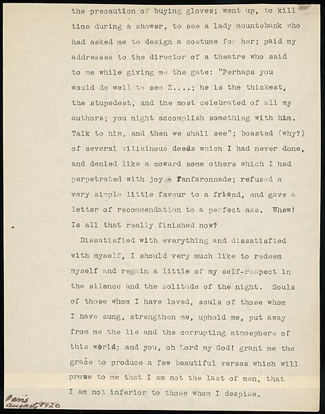 [38 Manuscripts, Typescripts, Carbon Copies of Translations from French by Walker Evans of Gourmont, Baudelaire, Radiguet, Cendrars, Cocteau, Larbaud, Gide, Lautréamont, Dottin, and Others], Walker Evans (American, St. Louis, Missouri 1903–1975 New Haven, Connecticut), Pencil/ink on paper