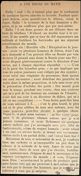 [38 Manuscripts, Typescripts, Carbon Copies of Translations from French by Walker Evans of Gourmont, Baudelaire, Radiguet, Cendrars, Cocteau, Larbaud, Gide, Lautréamont, Dottin, and Others], Walker Evans (American, St. Louis, Missouri 1903–1975 New Haven, Connecticut), Pencil/ink on paper