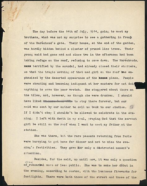 [38 Manuscripts, Typescripts, Carbon Copies of Translations from French by Walker Evans of Gourmont, Baudelaire, Radiguet, Cendrars, Cocteau, Larbaud, Gide, Lautréamont, Dottin, and Others], Walker Evans (American, St. Louis, Missouri 1903–1975 New Haven, Connecticut), Pencil/ink on paper