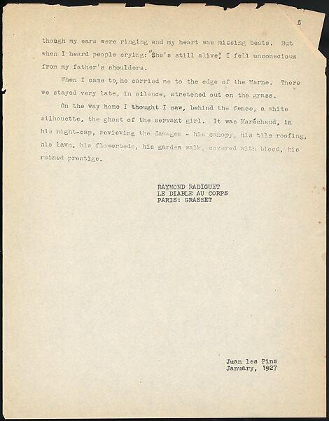 [38 Manuscripts, Typescripts, Carbon Copies of Translations from French by Walker Evans of Gourmont, Baudelaire, Radiguet, Cendrars, Cocteau, Larbaud, Gide, Lautréamont, Dottin, and Others], Walker Evans (American, St. Louis, Missouri 1903–1975 New Haven, Connecticut), Pencil/ink on paper