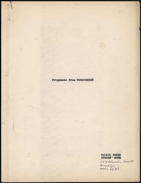 [38 Manuscripts, Typescripts, Carbon Copies of Translations from French by Walker Evans of Gourmont, Baudelaire, Radiguet, Cendrars, Cocteau, Larbaud, Gide, Lautréamont, Dottin, and Others], Walker Evans (American, St. Louis, Missouri 1903–1975 New Haven, Connecticut), Pencil/ink on paper