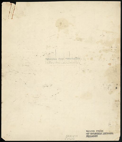[38 Manuscripts, Typescripts, Carbon Copies of Translations from French by Walker Evans of Gourmont, Baudelaire, Radiguet, Cendrars, Cocteau, Larbaud, Gide, Lautréamont, Dottin, and Others], Walker Evans (American, St. Louis, Missouri 1903–1975 New Haven, Connecticut), Pencil/ink on paper