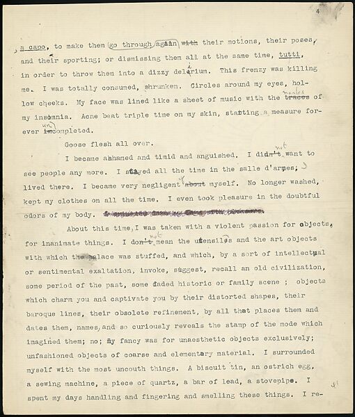 [38 Manuscripts, Typescripts, Carbon Copies of Translations from French by Walker Evans of Gourmont, Baudelaire, Radiguet, Cendrars, Cocteau, Larbaud, Gide, Lautréamont, Dottin, and Others], Walker Evans (American, St. Louis, Missouri 1903–1975 New Haven, Connecticut), Pencil/ink on paper