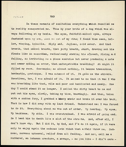 [38 Manuscripts, Typescripts, Carbon Copies of Translations from French by Walker Evans of Gourmont, Baudelaire, Radiguet, Cendrars, Cocteau, Larbaud, Gide, Lautréamont, Dottin, and Others], Walker Evans (American, St. Louis, Missouri 1903–1975 New Haven, Connecticut), Pencil/ink on paper