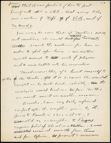 [38 Manuscripts, Typescripts, Carbon Copies of Translations from French by Walker Evans of Gourmont, Baudelaire, Radiguet, Cendrars, Cocteau, Larbaud, Gide, Lautréamont, Dottin, and Others], Walker Evans (American, St. Louis, Missouri 1903–1975 New Haven, Connecticut), Pencil/ink on paper