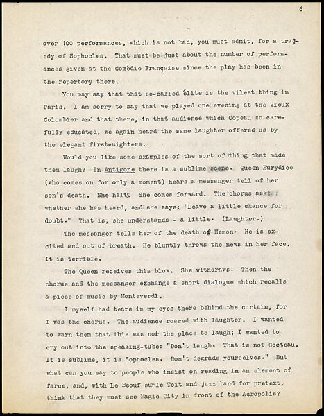 [38 Manuscripts, Typescripts, Carbon Copies of Translations from French by Walker Evans of Gourmont, Baudelaire, Radiguet, Cendrars, Cocteau, Larbaud, Gide, Lautréamont, Dottin, and Others], Walker Evans (American, St. Louis, Missouri 1903–1975 New Haven, Connecticut), Pencil/ink on paper
