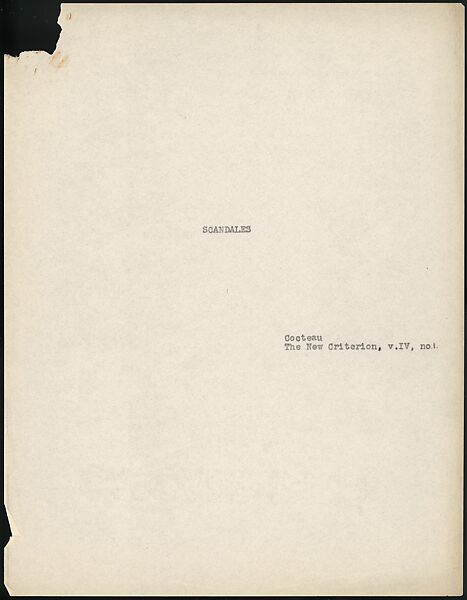 [38 Manuscripts, Typescripts, Carbon Copies of Translations from French by Walker Evans of Gourmont, Baudelaire, Radiguet, Cendrars, Cocteau, Larbaud, Gide, Lautréamont, Dottin, and Others], Walker Evans (American, St. Louis, Missouri 1903–1975 New Haven, Connecticut), Pencil/ink on paper