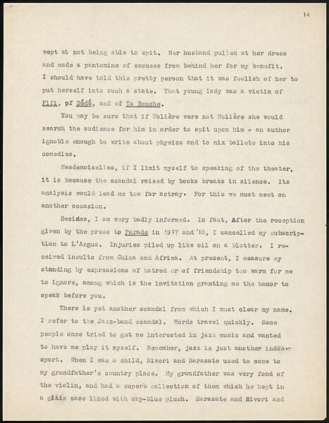 [38 Manuscripts, Typescripts, Carbon Copies of Translations from French by Walker Evans of Gourmont, Baudelaire, Radiguet, Cendrars, Cocteau, Larbaud, Gide, Lautréamont, Dottin, and Others], Walker Evans (American, St. Louis, Missouri 1903–1975 New Haven, Connecticut), Pencil/ink on paper