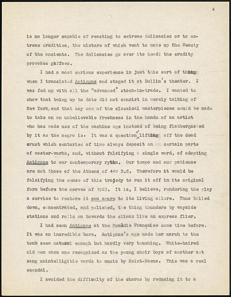 [38 Manuscripts, Typescripts, Carbon Copies of Translations from French by Walker Evans of Gourmont, Baudelaire, Radiguet, Cendrars, Cocteau, Larbaud, Gide, Lautréamont, Dottin, and Others], Walker Evans (American, St. Louis, Missouri 1903–1975 New Haven, Connecticut), Pencil/ink on paper