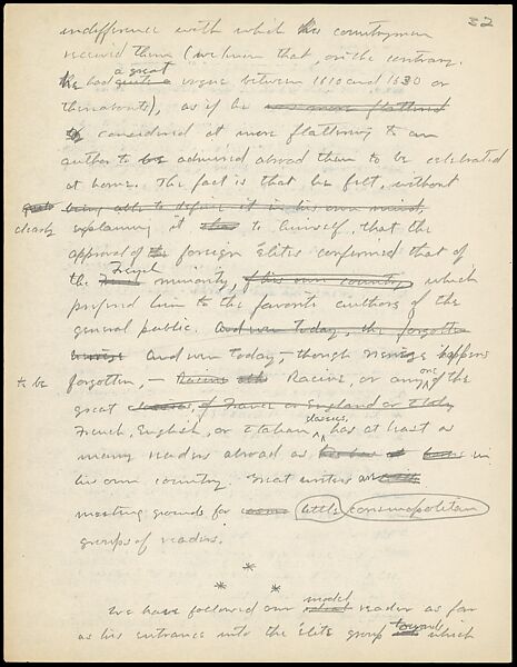 [38 Manuscripts, Typescripts, Carbon Copies of Translations from French by Walker Evans of Gourmont, Baudelaire, Radiguet, Cendrars, Cocteau, Larbaud, Gide, Lautréamont, Dottin, and Others], Walker Evans (American, St. Louis, Missouri 1903–1975 New Haven, Connecticut), Pencil/ink on paper