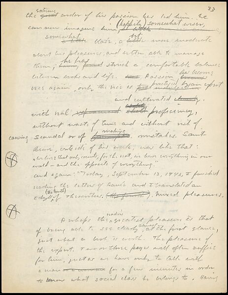 [38 Manuscripts, Typescripts, Carbon Copies of Translations from French by Walker Evans of Gourmont, Baudelaire, Radiguet, Cendrars, Cocteau, Larbaud, Gide, Lautréamont, Dottin, and Others], Walker Evans (American, St. Louis, Missouri 1903–1975 New Haven, Connecticut), Pencil/ink on paper