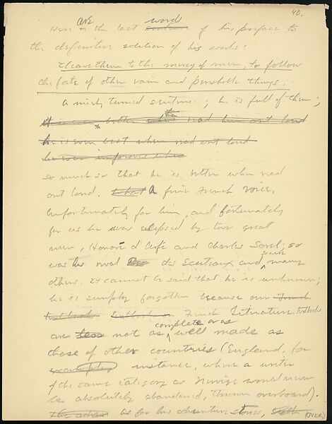 [38 Manuscripts, Typescripts, Carbon Copies of Translations from French by Walker Evans of Gourmont, Baudelaire, Radiguet, Cendrars, Cocteau, Larbaud, Gide, Lautréamont, Dottin, and Others], Walker Evans (American, St. Louis, Missouri 1903–1975 New Haven, Connecticut), Pencil/ink on paper