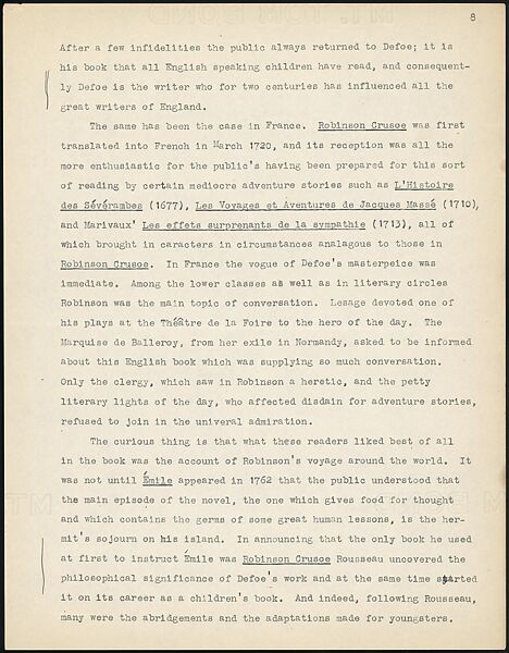 [38 Manuscripts, Typescripts, Carbon Copies of Translations from French by Walker Evans of Gourmont, Baudelaire, Radiguet, Cendrars, Cocteau, Larbaud, Gide, Lautréamont, Dottin, and Others], Walker Evans (American, St. Louis, Missouri 1903–1975 New Haven, Connecticut), Pencil/ink on paper
