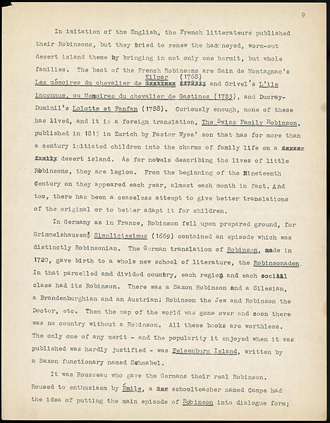 [38 Manuscripts, Typescripts, Carbon Copies of Translations from French by Walker Evans of Gourmont, Baudelaire, Radiguet, Cendrars, Cocteau, Larbaud, Gide, Lautréamont, Dottin, and Others], Walker Evans (American, St. Louis, Missouri 1903–1975 New Haven, Connecticut), Pencil/ink on paper
