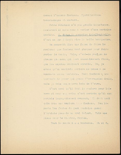 [16 Manuscripts, Typescripts, and Carbon Copies of Personal Essays Submitted as Homework Assignments in French for "Cours de Civilisation Française" at Collège de France, Paris], Walker Evans (American, St. Louis, Missouri 1903–1975 New Haven, Connecticut), Pencil/ink on paper