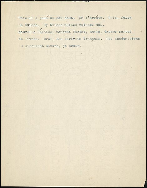 [16 Manuscripts, Typescripts, and Carbon Copies of Personal Essays Submitted as Homework Assignments in French for "Cours de Civilisation Française" at Collège de France, Paris], Walker Evans (American, St. Louis, Missouri 1903–1975 New Haven, Connecticut), Pencil/ink on paper