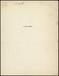 [64 Manuscripts, Typescripts, and Carbons of Short Stories, Book Reviews, Poems, and Essays in English and French], Walker Evans (American, St. Louis, Missouri 1903–1975 New Haven, Connecticut), Pencil/ink on paper