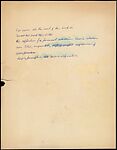 [71 Manuscript and Typescript Drafts and Notes, Carbons, and Page Proofs (in 41 Folders) Relating to "James Agee in 1936", Published as Introduction to 2nd Edition of Let Us Now Praise Famous Men], Walker Evans (American, St. Louis, Missouri 1903–1975 New Haven, Connecticut)