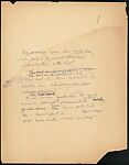 [71 Manuscript and Typescript Drafts and Notes, Carbons, and Page Proofs (in 41 Folders) Relating to "James Agee in 1936", Published as Introduction to 2nd Edition of Let Us Now Praise Famous Men], Walker Evans (American, St. Louis, Missouri 1903–1975 New Haven, Connecticut)