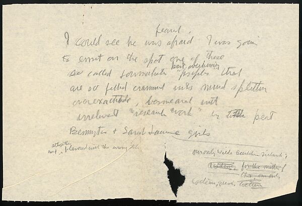 [73 Manuscripts, Typescripts, Carbons From the 1960s-70s: Van Vechten Portrait Session, Lyric Documentary Project, Yale Lecture Notes, Sale of Agee Manuscripts, MFA and Yale Exhibitions, Caroline Freud, and Personal Writing], Walker Evans (American, St. Louis, Missouri 1903–1975 New Haven, Connecticut), Pencil/ink on paper