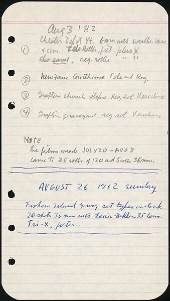 [73 Manuscripts, Typescripts, Carbons From the 1960s-70s: Van Vechten Portrait Session, Lyric Documentary Project, Yale Lecture Notes, Sale of Agee Manuscripts, MFA and Yale Exhibitions, Caroline Freud, and Personal Writing], Walker Evans (American, St. Louis, Missouri 1903–1975 New Haven, Connecticut), Pencil/ink on paper