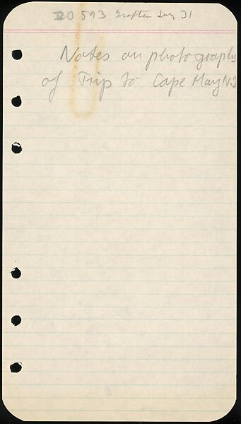 [73 Manuscripts, Typescripts, Carbons From the 1960s-70s: Van Vechten Portrait Session, Lyric Documentary Project, Yale Lecture Notes, Sale of Agee Manuscripts, MFA and Yale Exhibitions, Caroline Freud, and Personal Writing], Walker Evans (American, St. Louis, Missouri 1903–1975 New Haven, Connecticut), Pencil/ink on paper