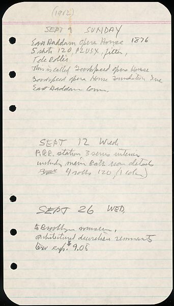 [73 Manuscripts, Typescripts, Carbons From the 1960s-70s: Van Vechten Portrait Session, Lyric Documentary Project, Yale Lecture Notes, Sale of Agee Manuscripts, MFA and Yale Exhibitions, Caroline Freud, and Personal Writing], Walker Evans (American, St. Louis, Missouri 1903–1975 New Haven, Connecticut), Pencil/ink on paper